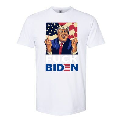 Fuck Biden Funny Trump Middle Finger Softstyle CVC T-Shirt