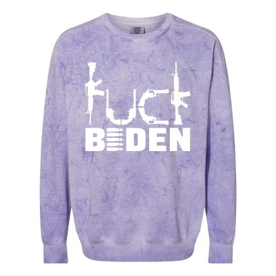 Fuck Biden Funny Anti Joe Biden Colorblast Crewneck Sweatshirt