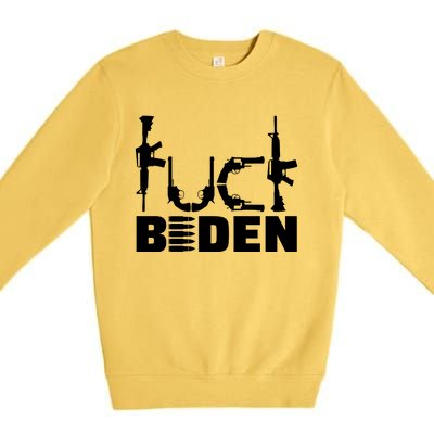 Fuck Biden Funny Anti Joe Biden Premium Crewneck Sweatshirt