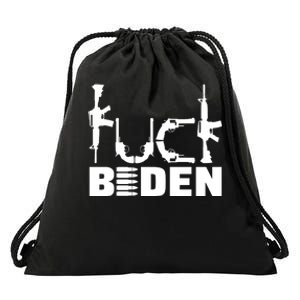 Fuck Biden Funny Anti Joe Biden Drawstring Bag