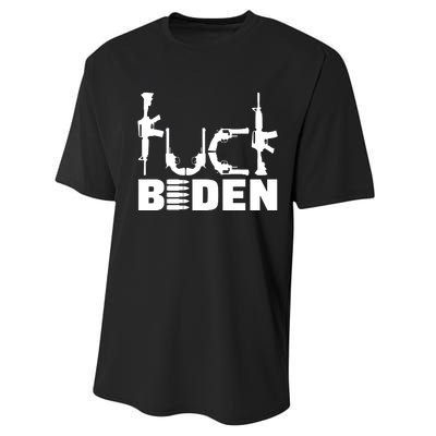 Fuck Biden Funny Anti Joe Biden Performance Sprint T-Shirt