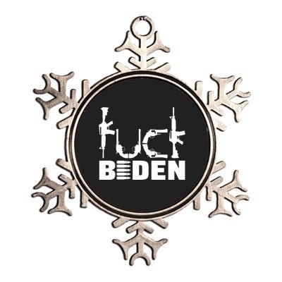 Fuck Biden Funny Anti Joe Biden Metallic Star Ornament