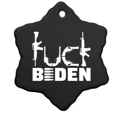 Fuck Biden Funny Anti Joe Biden Ceramic Star Ornament