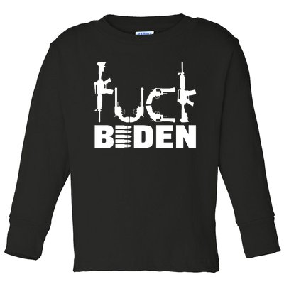 Fuck Biden Funny Anti Joe Biden Toddler Long Sleeve Shirt