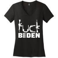 Fuck Biden Funny Anti Joe Biden Women's V-Neck T-Shirt