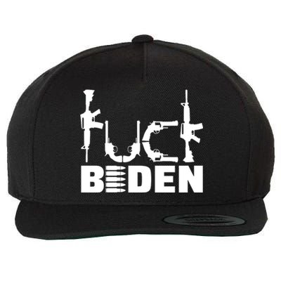 Fuck Biden Funny Anti Joe Biden Wool Snapback Cap