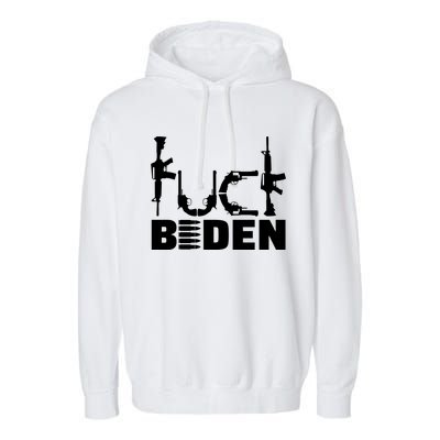 Fuck Biden Funny Anti Joe Biden Garment-Dyed Fleece Hoodie