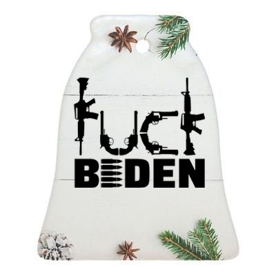 Fuck Biden Funny Anti Joe Biden Ceramic Bell Ornament