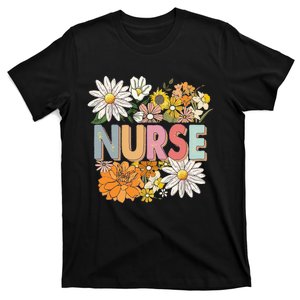 Flower Bouquet Floral Nurse Funny Nurse Job Appreciation T-Shirt