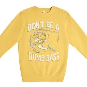 Funny Bass Fishing Stuff Funny Dad Bass Fish Papa Fishing Premium Crewneck Sweatshirt