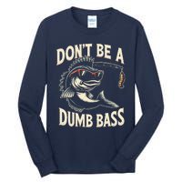 Funny Bass Fishing Stuff Funny Dad Bass Fish Papa Fishing Tall Long Sleeve T-Shirt