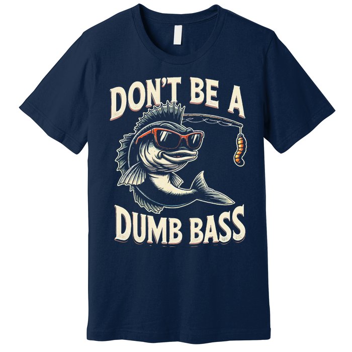 Funny Bass Fishing Stuff Funny Dad Bass Fish Papa Fishing Premium T-Shirt