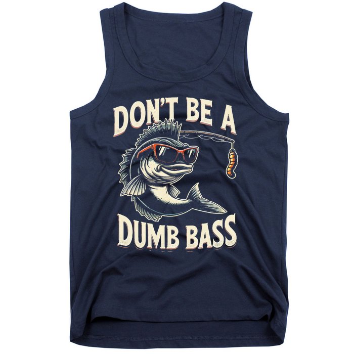 Funny Bass Fishing Stuff Funny Dad Bass Fish Papa Fishing Tank Top