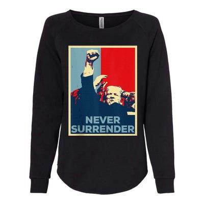 Fist Bump Fight Trump Poster Trump 2024 Never Surrender Womens California Wash Sweatshirt