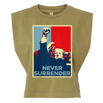 Fist Bump Fight Trump Poster Trump 2024 Never Surrender Garment-Dyed Women's Muscle Tee