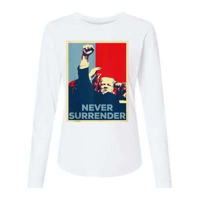 Fist Bump Fight Trump Poster Trump 2024 Never Surrender Womens Cotton Relaxed Long Sleeve T-Shirt