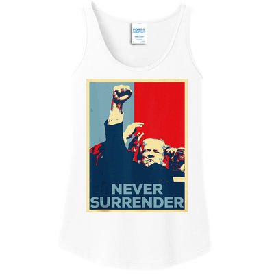 Fist Bump Fight Trump Poster Trump 2024 Never Surrender Ladies Essential Tank