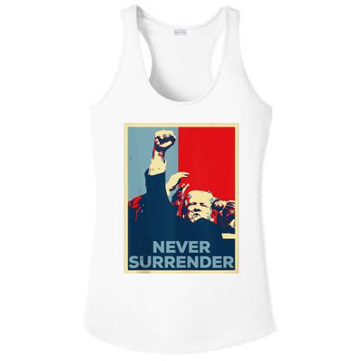 Fist Bump Fight Trump Poster Trump 2024 Never Surrender Ladies PosiCharge Competitor Racerback Tank