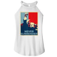 Fist Bump Fight Trump Poster Trump 2024 Never Surrender Women's Perfect Tri Rocker Tank