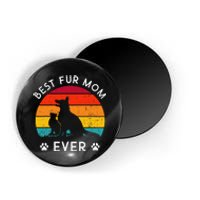 Funny Best Fur MOM Ever Vintage Retro Dog and Cat Owner Love Magnet