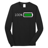 Full Battery Funny Halloween Costume Battery 100 Charged Long Sleeve Shirt