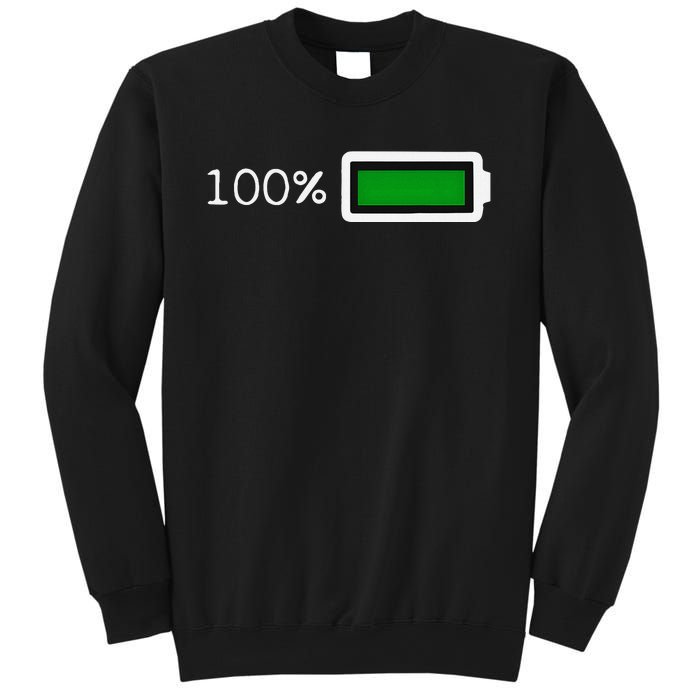 Full Battery Funny Halloween Costume Battery 100 Charged Sweatshirt