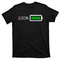 Full Battery Funny Halloween Costume Battery 100 Charged T-Shirt