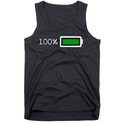 Full Battery Funny Halloween Costume Battery 100 Charged Tank Top