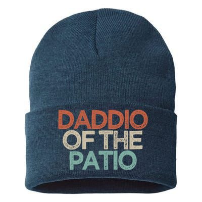 Funny Best Friend Gift Daddio Of The Patio Sustainable Knit Beanie