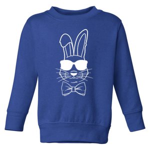 Funny Bunny Face With Sunglasses Easter Day Gift Toddler Sweatshirt