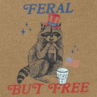 Feral But Free Funny Racoon 4th Of July Cotton Canvas Backpack