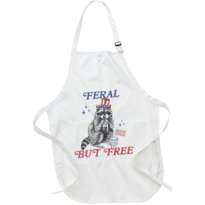 Feral But Free Funny Racoon 4th Of July Apron