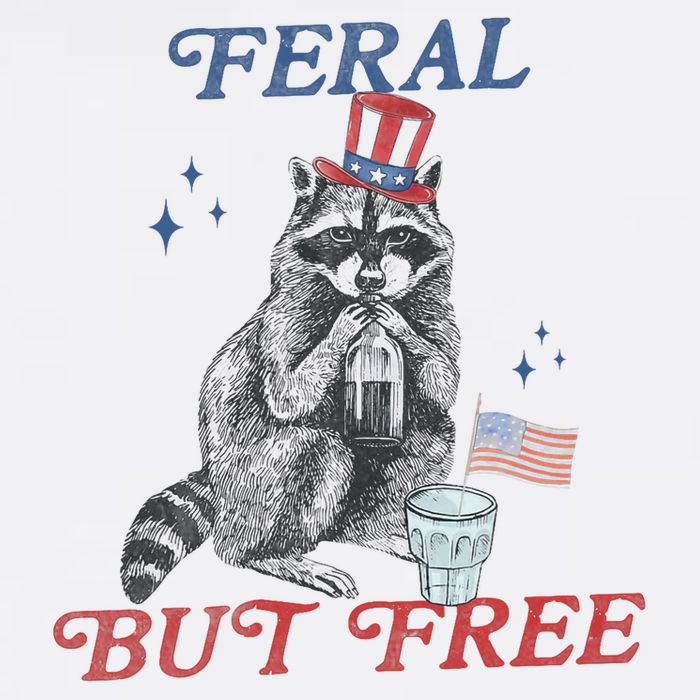 Feral But Free Funny Racoon 4th Of July Tumbler