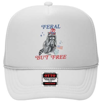 Feral But Free Funny Racoon 4th Of July Hat