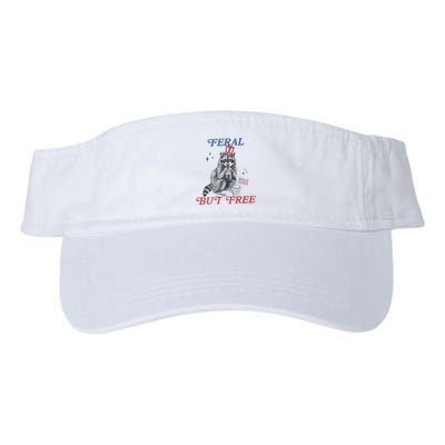 Feral But Free Funny Racoon 4th Of July Visor