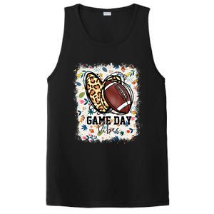 Floral Bleached Football Game Day Vibes Football Mom Gift PosiCharge Competitor Tank