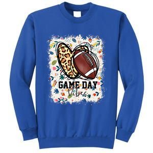 Floral Bleached Football Game Day Vibes Football Mom Gift Sweatshirt