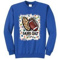 Floral Bleached Football Game Day Vibes Football Mom Gift Sweatshirt