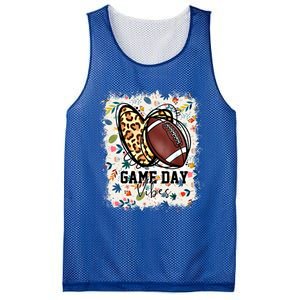 Floral Bleached Football Game Day Vibes Football Mom Gift Mesh Reversible Basketball Jersey Tank