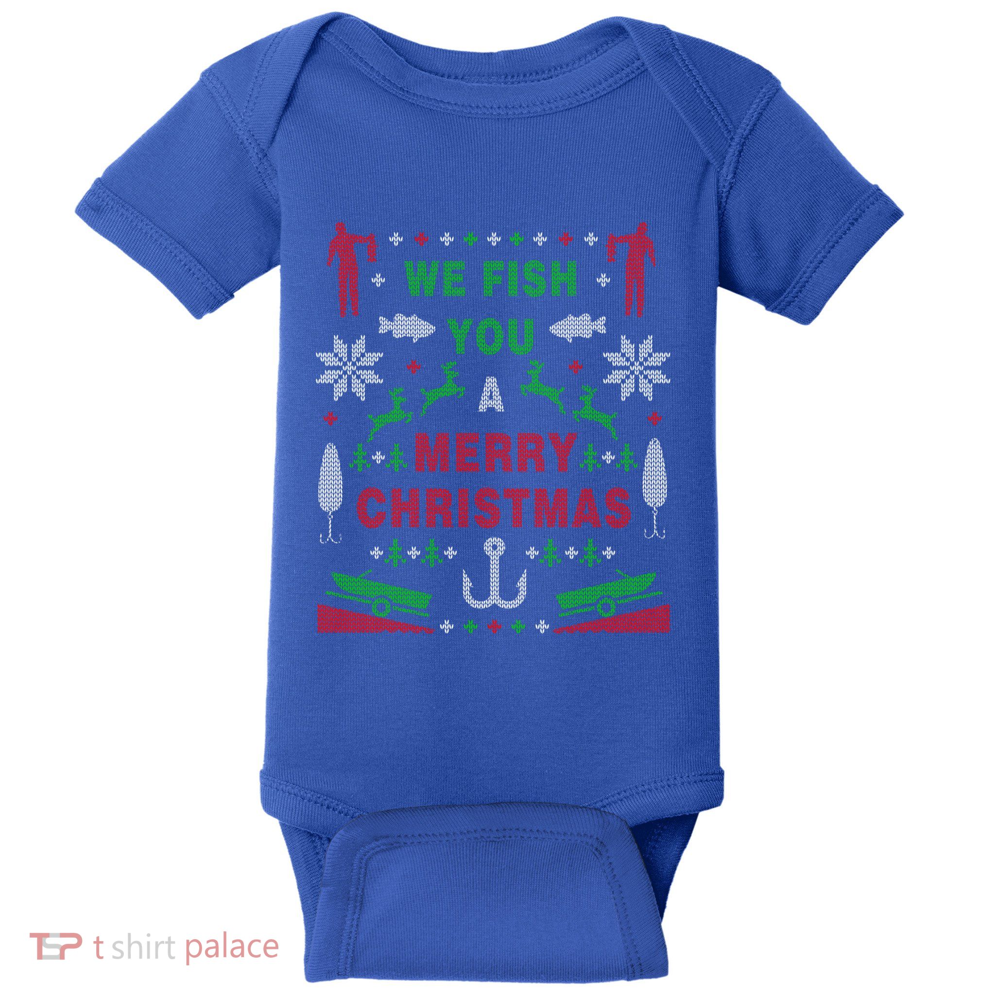 Funny Bass Fishing Ugly Christmas Sweater Party Funny Gift Baby Bodysuit