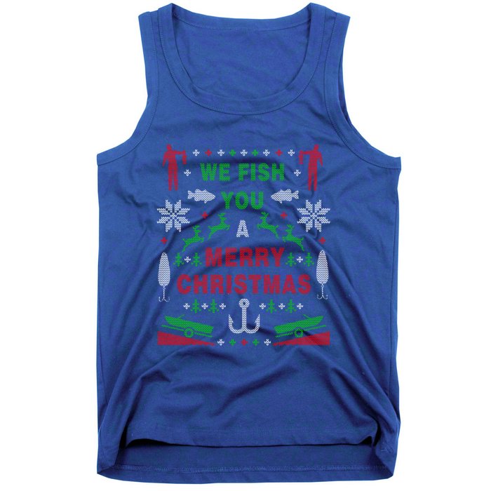 Funny Bass Fishing Ugly Christmas Sweater Party Funny Gift Tank Top