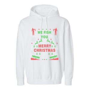 Funny Bass Fishing Ugly Christmas Sweater Party Funny Gift Garment-Dyed Fleece Hoodie