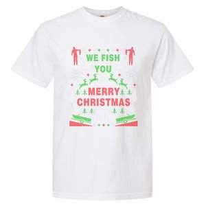 Funny Bass Fishing Ugly Christmas Sweater Party Funny Gift Garment-Dyed Heavyweight T-Shirt