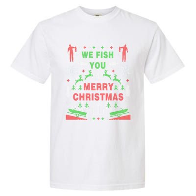 Funny Bass Fishing Ugly Christmas Sweater Party Funny Gift Garment-Dyed Heavyweight T-Shirt