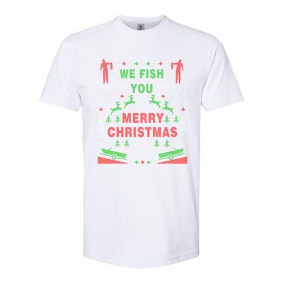 Funny Bass Fishing Ugly Christmas Sweater Party Funny Gift Softstyle® CVC T-Shirt