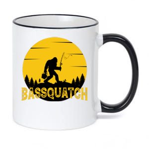 Funny Bassquatch Fishing 11oz Black Color Changing Mug