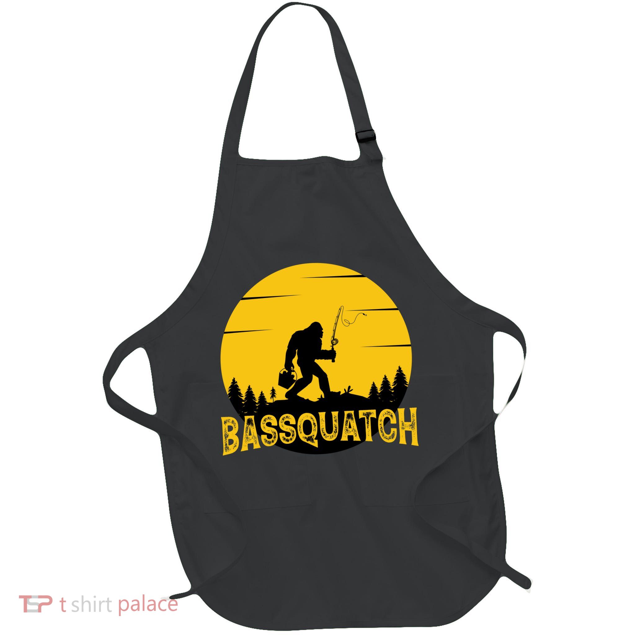 Funny Bassquatch Fishing Apron
