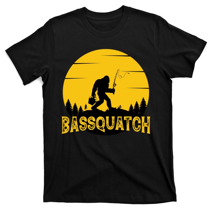 Funny Bassquatch Fishing T-Shirt