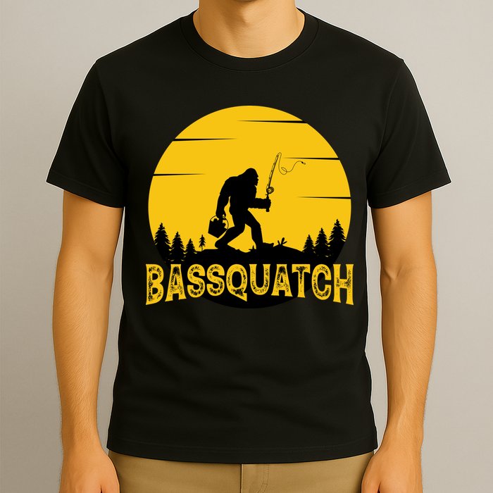 Funny Bassquatch Fishing T-Shirt