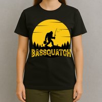 Funny Bassquatch Fishing T-Shirt